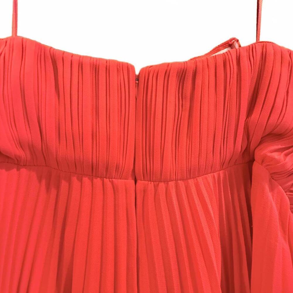 AMUR Strapless Pleated Crepe Red Midi Dress NWT - Picture 5 of 10